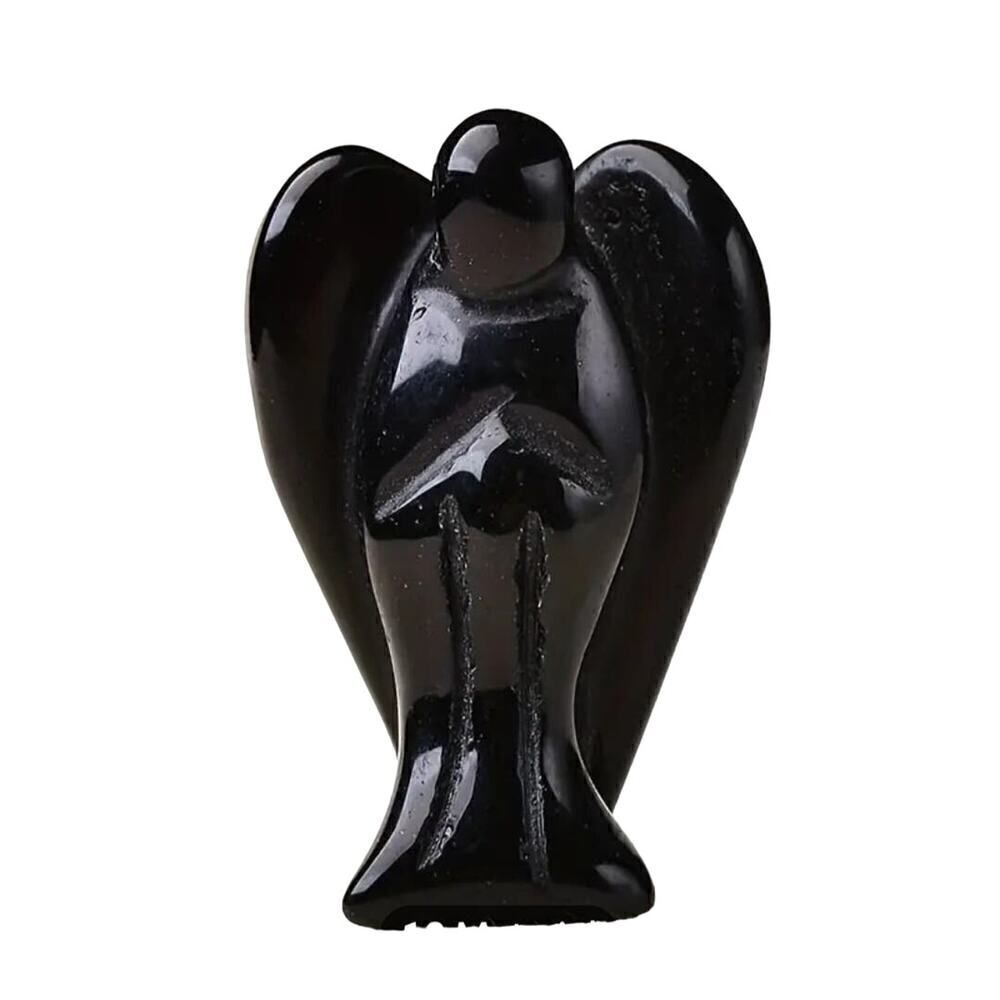 New! Natural Carved Angel Obsidian Stress Relieving Stone
